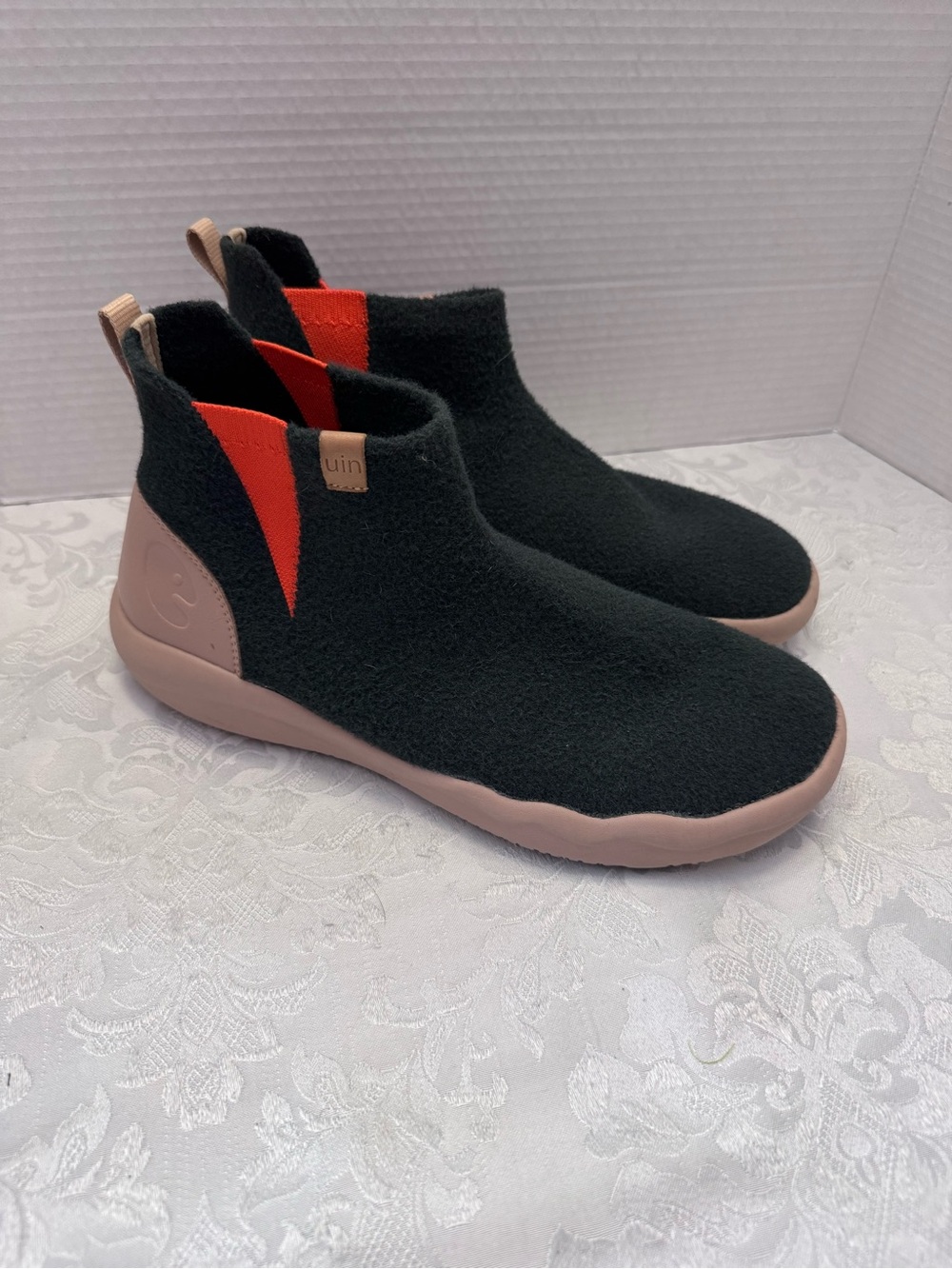 UIN 10 Black Knitted Wool Granda Knitted Wool‎ Slip On Casual Shoe Lightweight